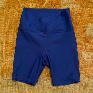 Royal blue fivedancewear crossover biker shorts